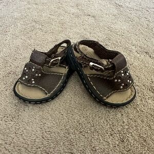 Brown Kids Sandals with Buckle